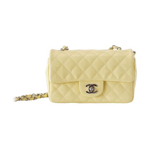 chanel flap bag patent leather in yellow